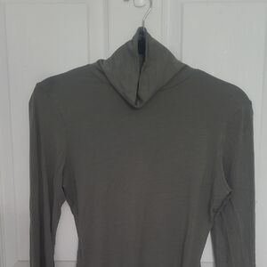 Olive Green Turtleneck Top